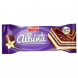 کیک لایه ای با کرم کاکائویی و کرم وانیلی  آلبینا شیرین عسل 60گرمی